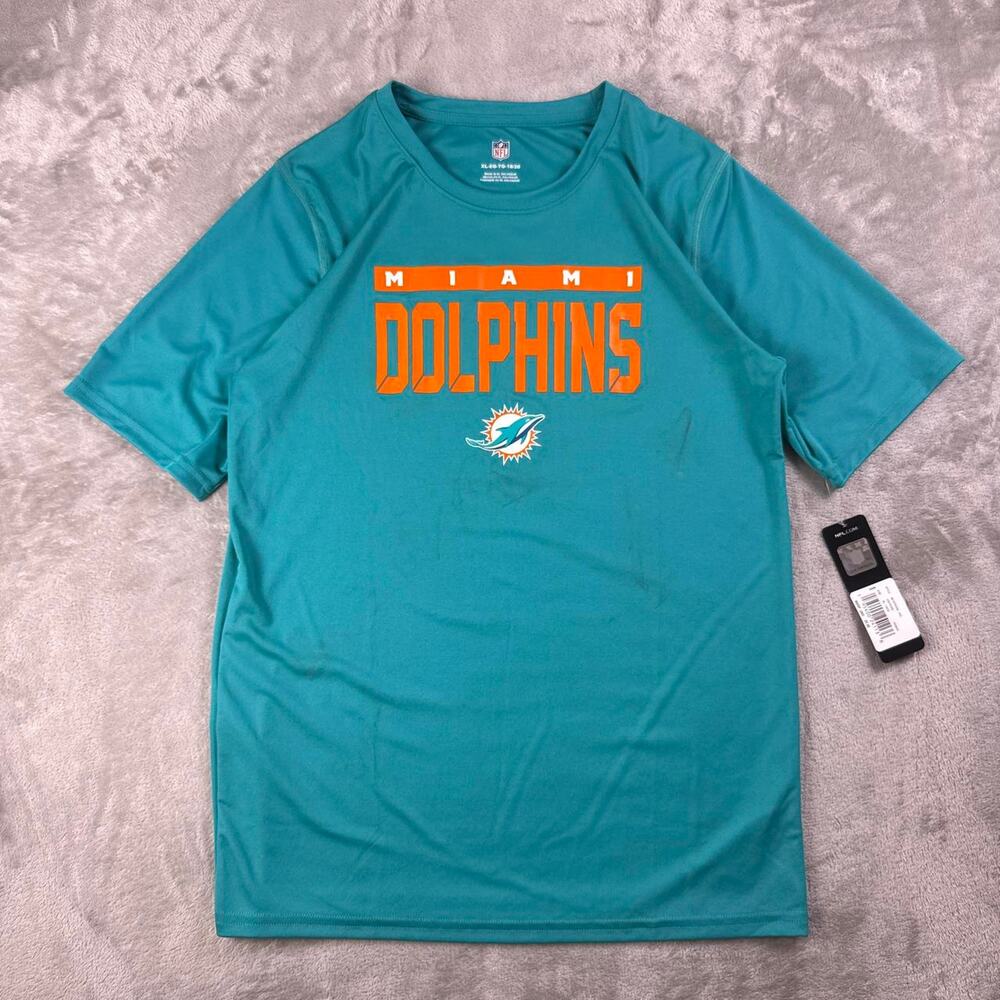NWT NFL Team Apparel Miami Dolphins Women’s XL 18/20 Aqua T-Shirt Tee